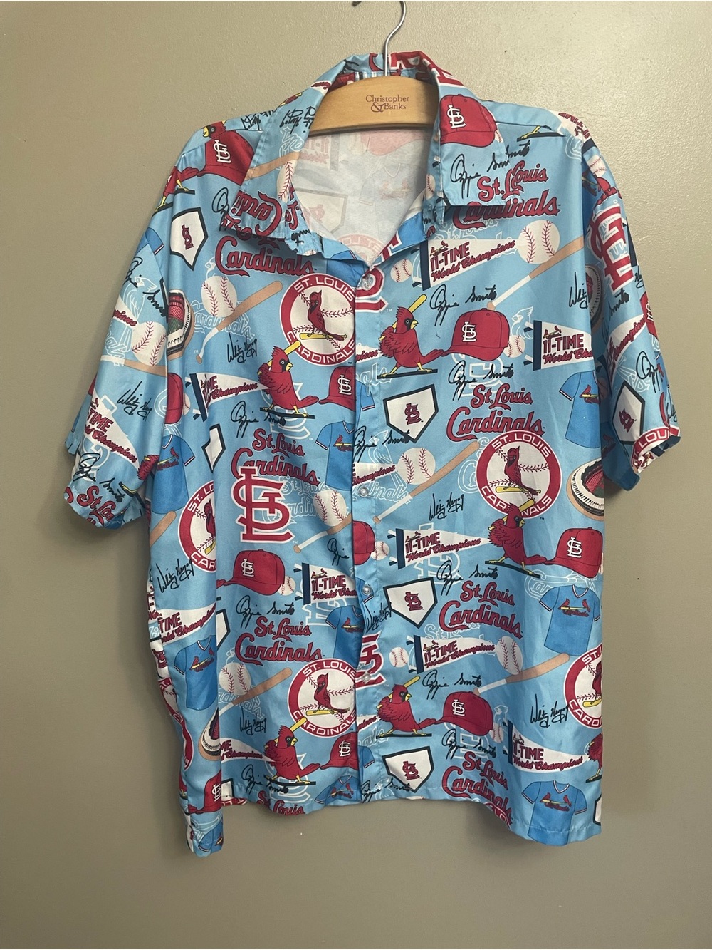 St. Louis Cardinals All Over Print Button Down XL major league baseball